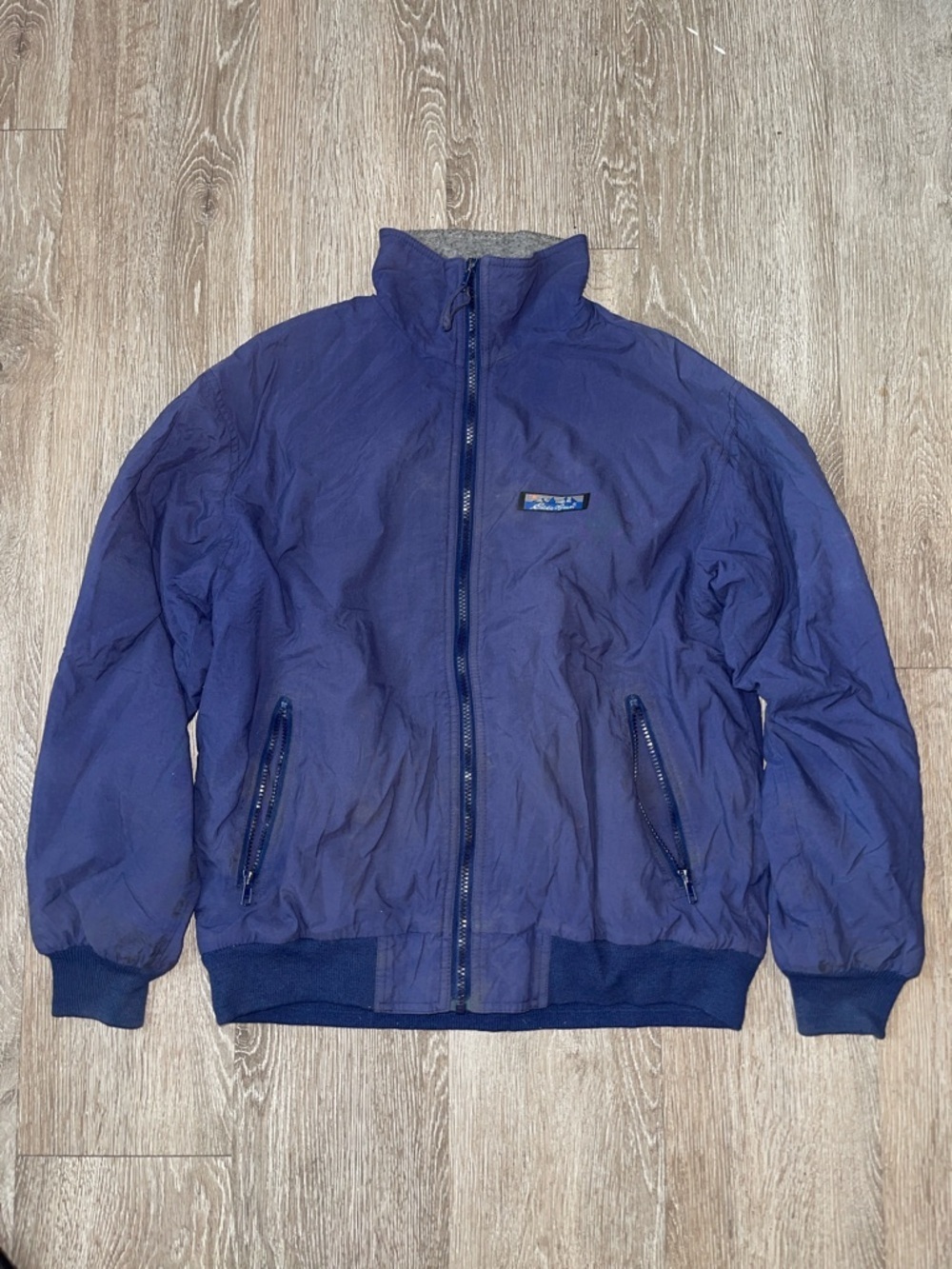Vintage 90s Eddie Bauer Navy Blue Zip-Up Jacket bomber coat medium casual